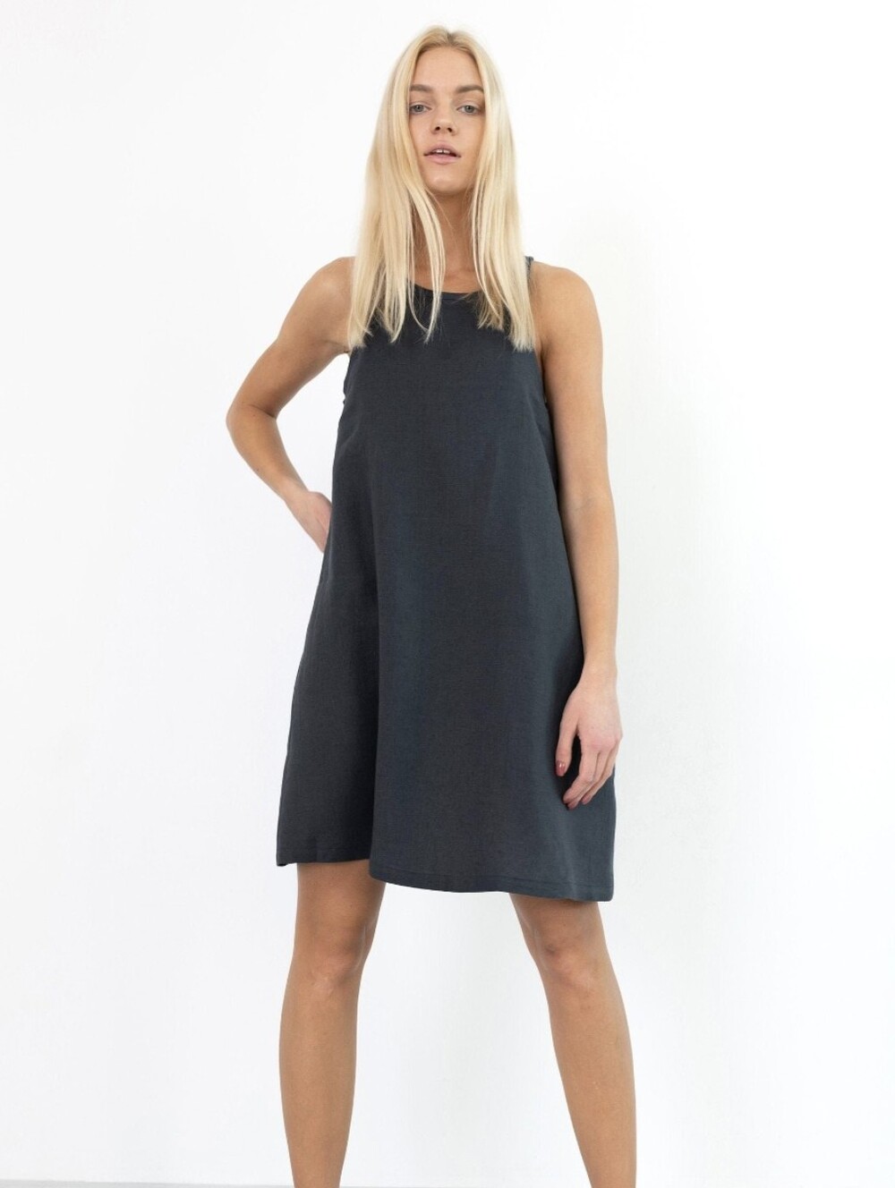 NAVY Lily Linen Shift Dress